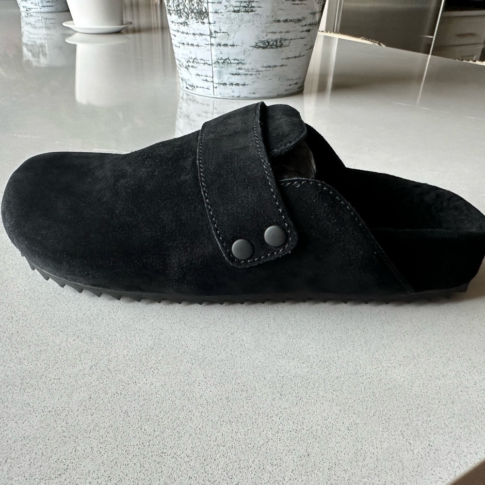 James Perse- Black Suede Mules- size 7- New with box and bag